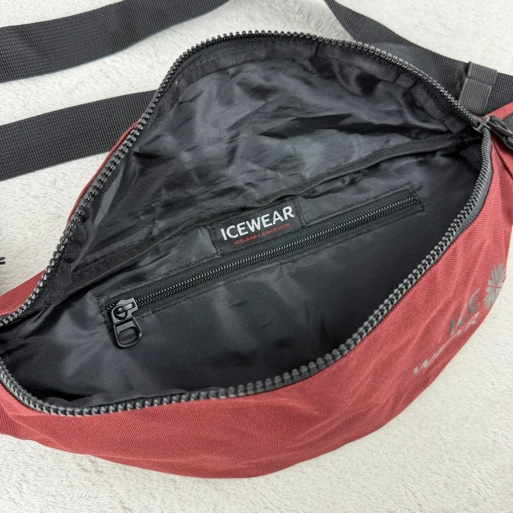 HNÚKUR Bum Bag Icewear Iceland Dark Red Fanny Pack- EUC‎
